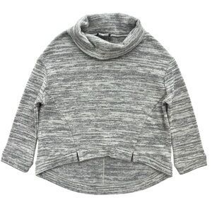 Anthropologie Saturday Sunday Women’s Med Gray Space Dye Cowl Neck Hi-lo Sweater